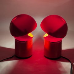 Asteroidi Lamps by Siberin Caronno, Red Plastic, Italy, 1970s