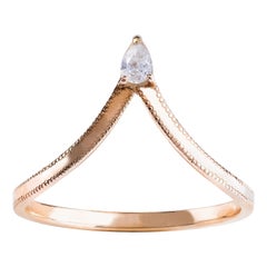 Asterope Ring, White Diamond, 18 Karat Rose Gold