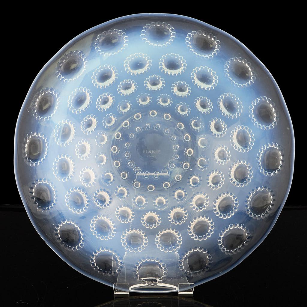 'Asters No.2' Opalescent Glass Bowl by Rene Lalique Circa 1935  1