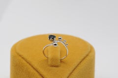 Astetic whitegold ring with sapphire from German goldsmiths Master Wurzbacher