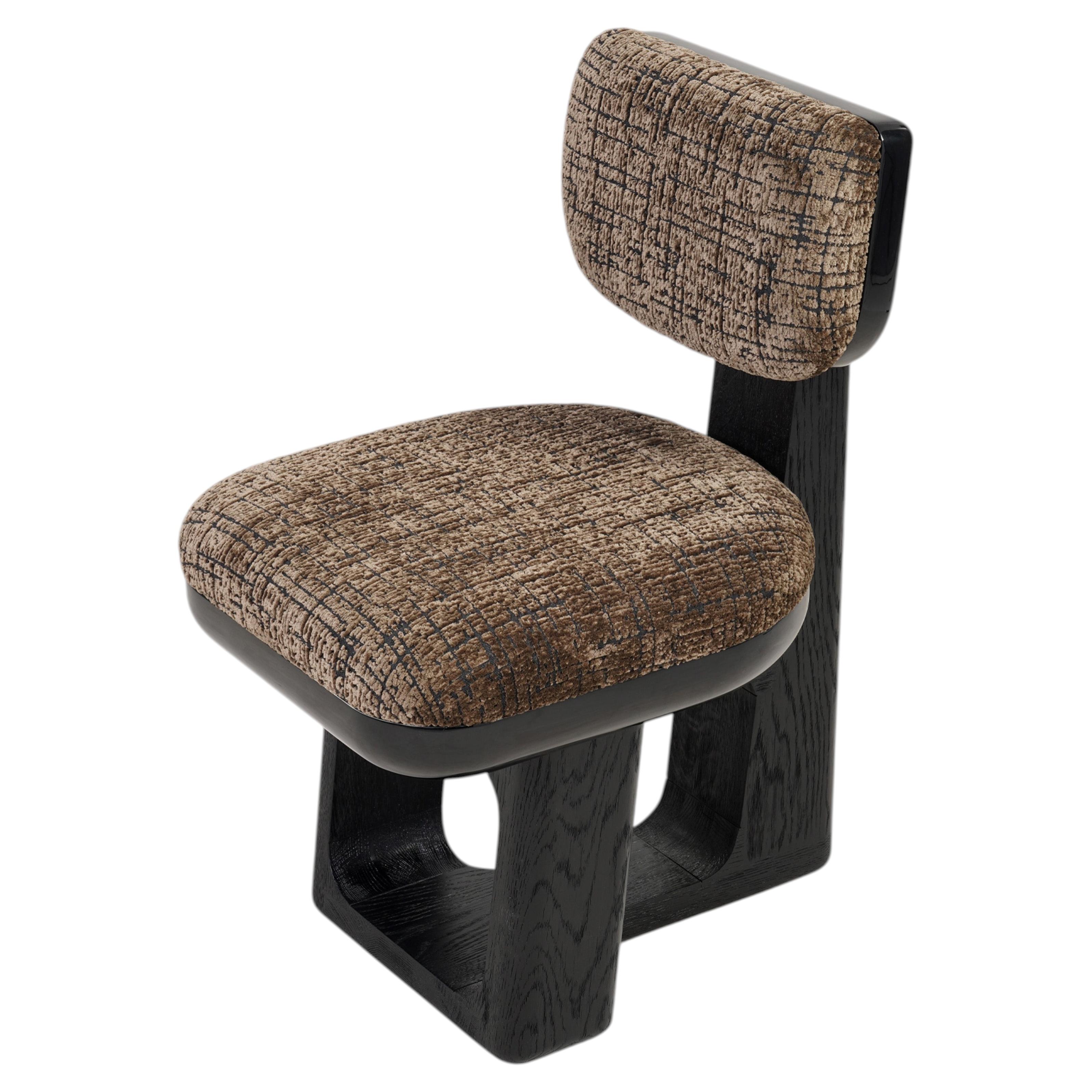 Asthila Dining Chair in Solid Ash Wood with Lacquer by Pendhapa