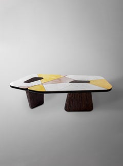 Asthila Dining Table in Solid Oak, Oak Veneer and Lacquer by Pendhapa