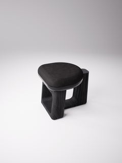 Asthila Stool in Solid Ash Wood with Lacquer by Pendhapa