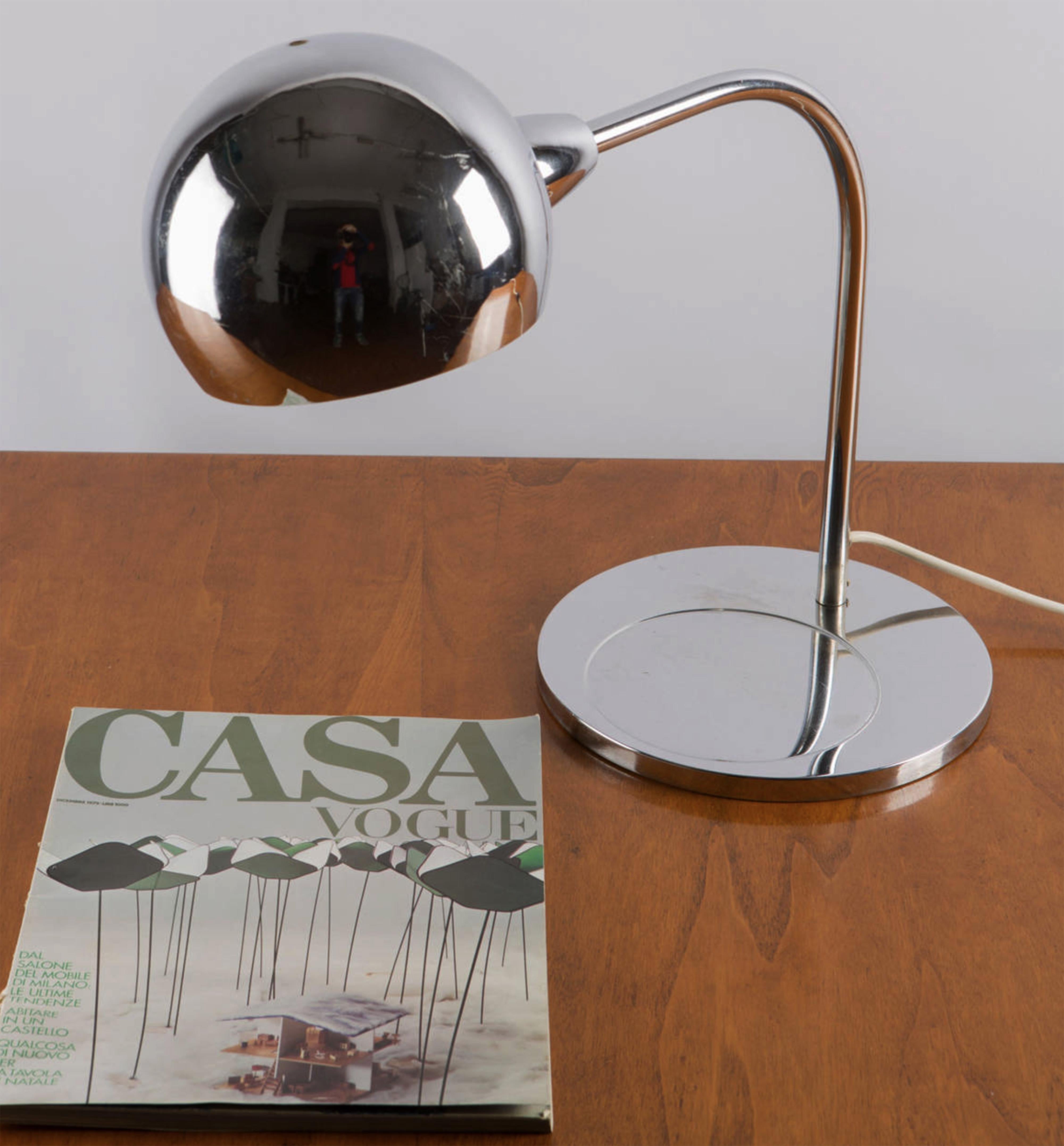 Sergio Asti  Lampada da tavolo italiana in ottone cromato per candele Fontana Arte 1960 in vendita 6