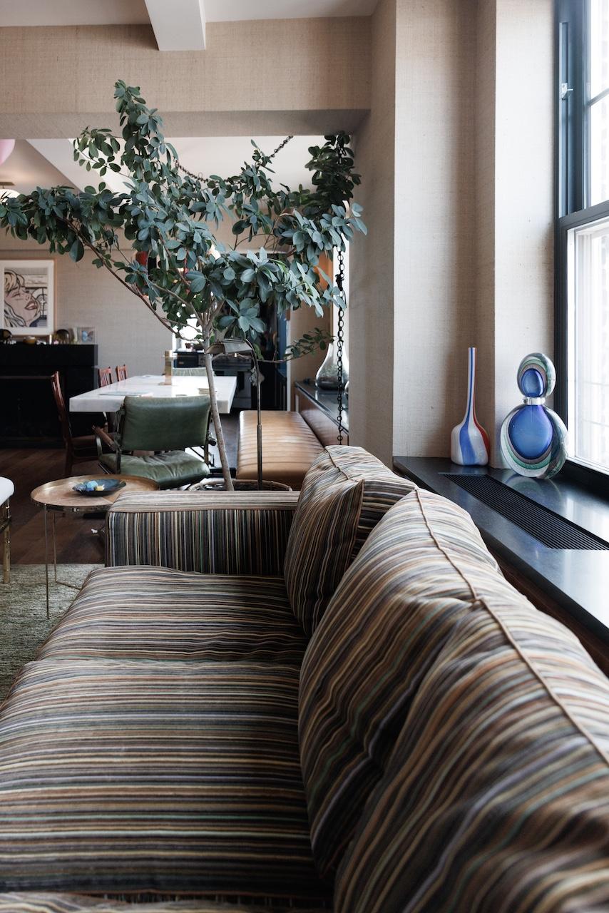 Modern Aston Sofa in Paul Smith Epingle Stripe, from ANDY COHEN'S Personal Collection