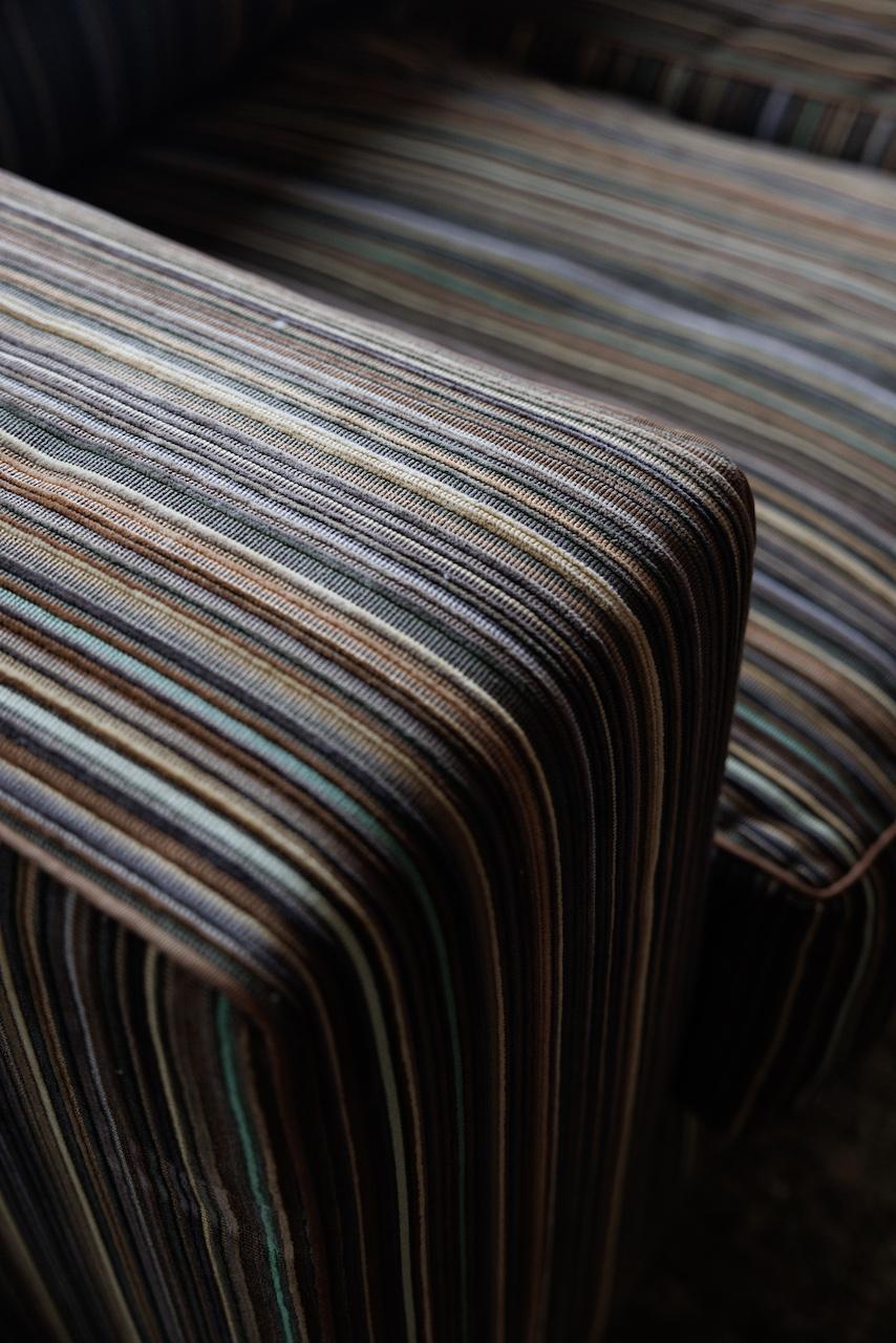Aston Sofa in Paul Smith Epingle Stripe, from ANDY COHEN'S Personal Collection In Fair Condition In Long Island City, NY