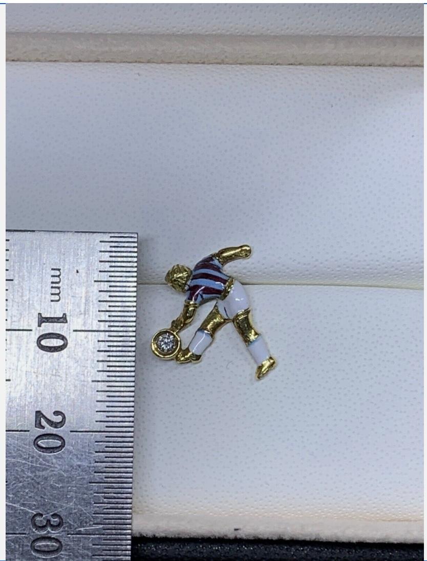 Aston Villa Football Club Pin Badge Diamant in 18 Karat Gelbgold für Damen oder Herren