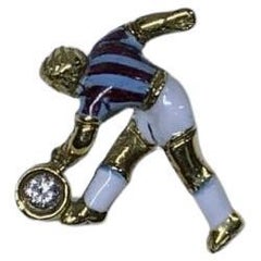 Aston Villa Football Club Pin Badge Diamant in 18 Karat Gelbgold