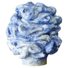 Astonishing Blue Ceramic Earth Sculpture (Laura Malpique, 1993)
