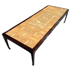 Astonishing Bookmatched Elm Parquetry Dining Table by Michael Taylor for Baker