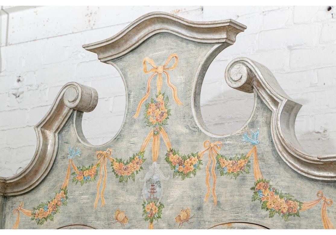Fine Paint Decorated Baroque Style Armoire Secretary/ Desk For Sale 1