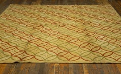 Astonishing Geometric Pattern Contemporary Handmade Cotton American Hooked Rug
