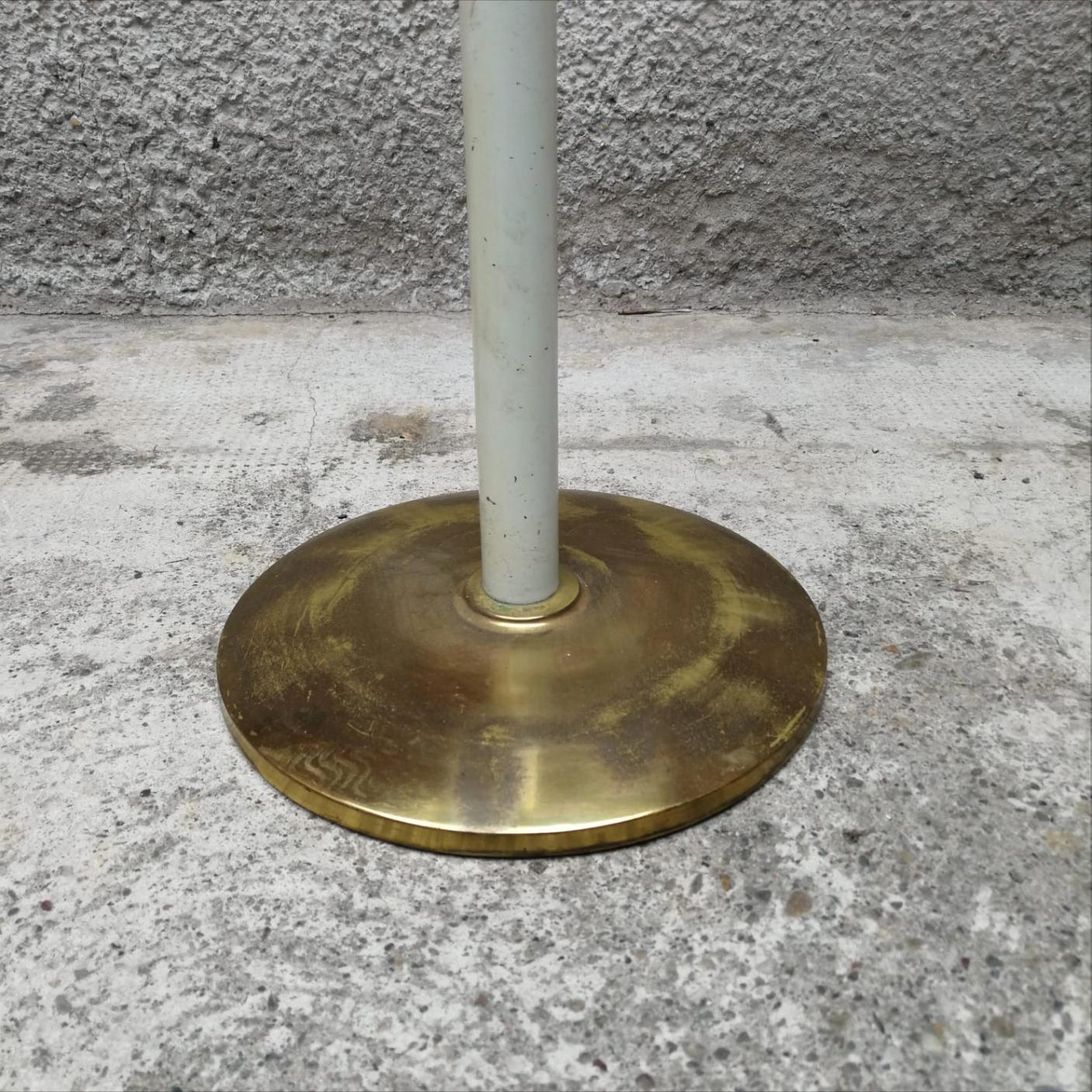 Italian, Brass and White Painted Metal, Floor Lamp from 1950s 1