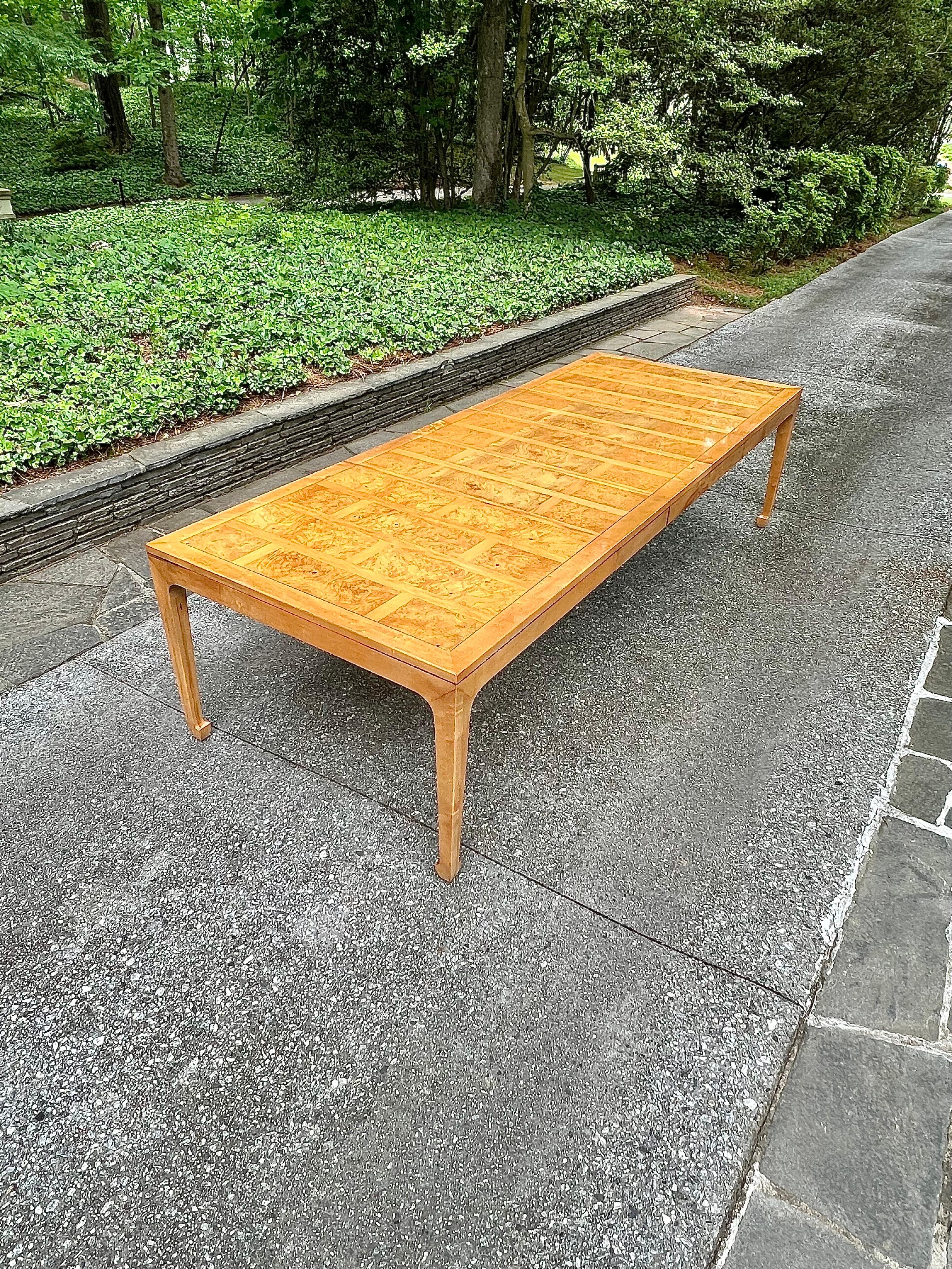 Astonishing Maple and Bookmatched Elm Parquetry Dining Table by Michael Taylor 9