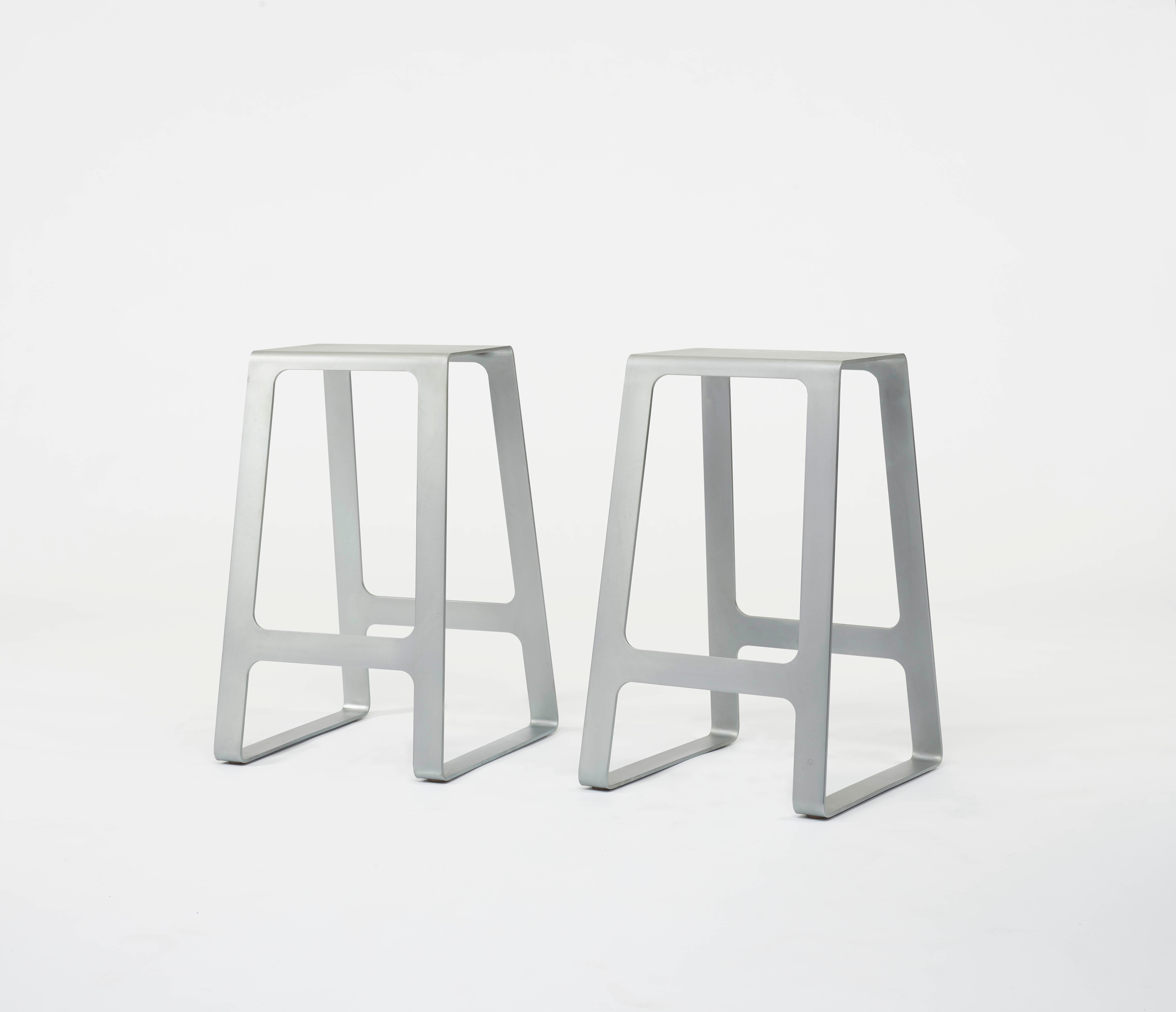American A_Stool in Zinc-Plated Steel Counter Height Stool by Jonathan Nesci For Sale