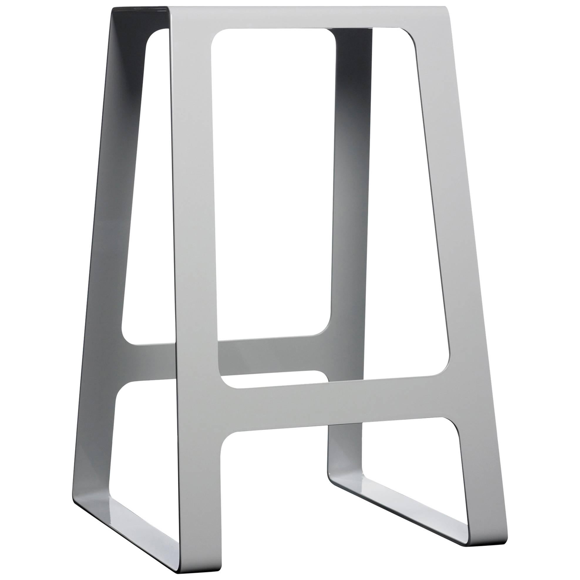 A_Stool Powder Coated Aluminum Counter Height in Signal White by Jonathan Nesci For Sale