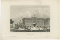 Astor House New York – Antique Broadway Hotel Steel Engraving 1850s