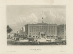 Astor House New York – Antique Broadway Hotel Steel Engraving 1850s