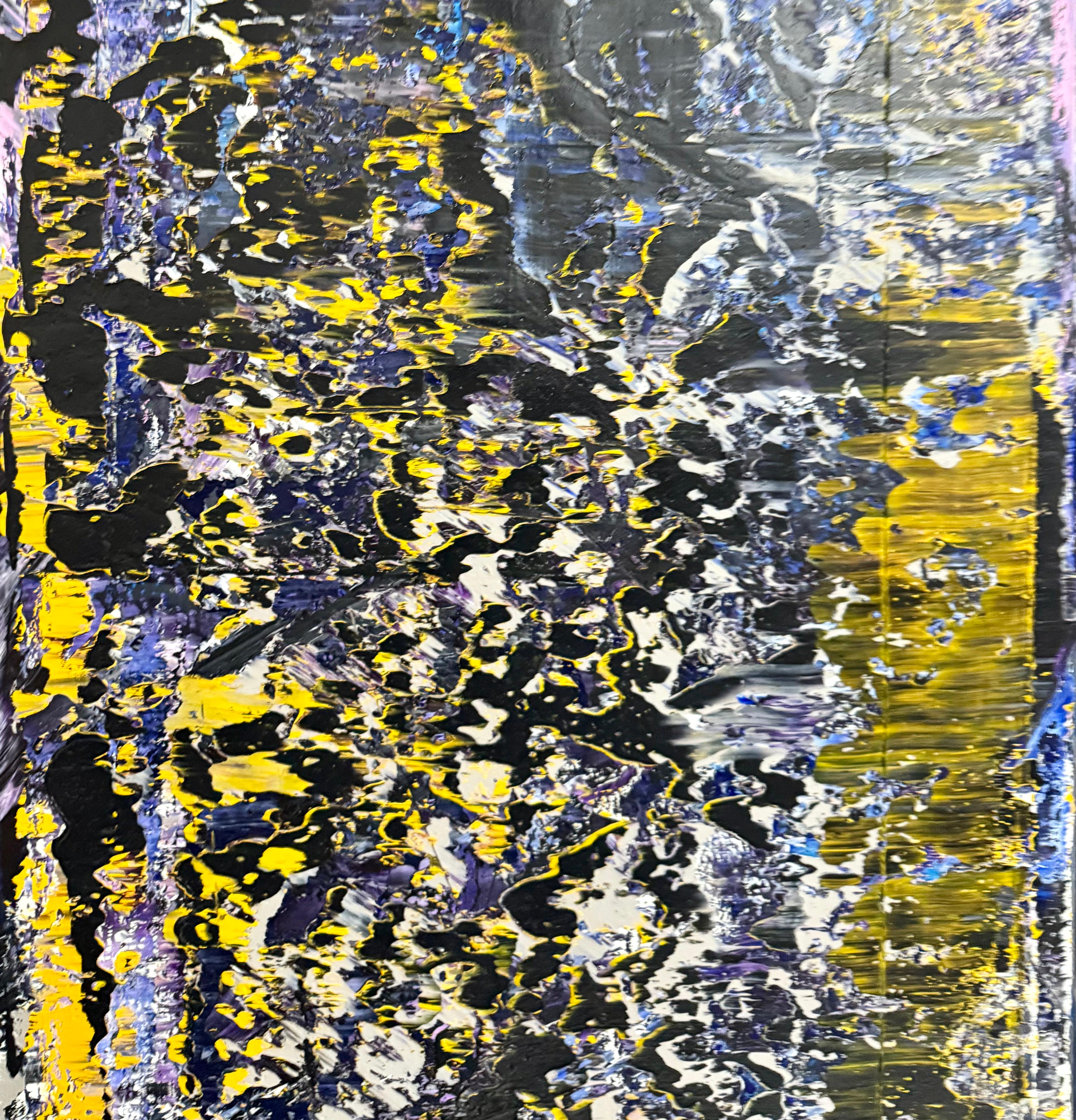 Grand diptyque latino-américain Peinture à l'huile moderniste abstraite Astor Milan Salcedo en vente 9