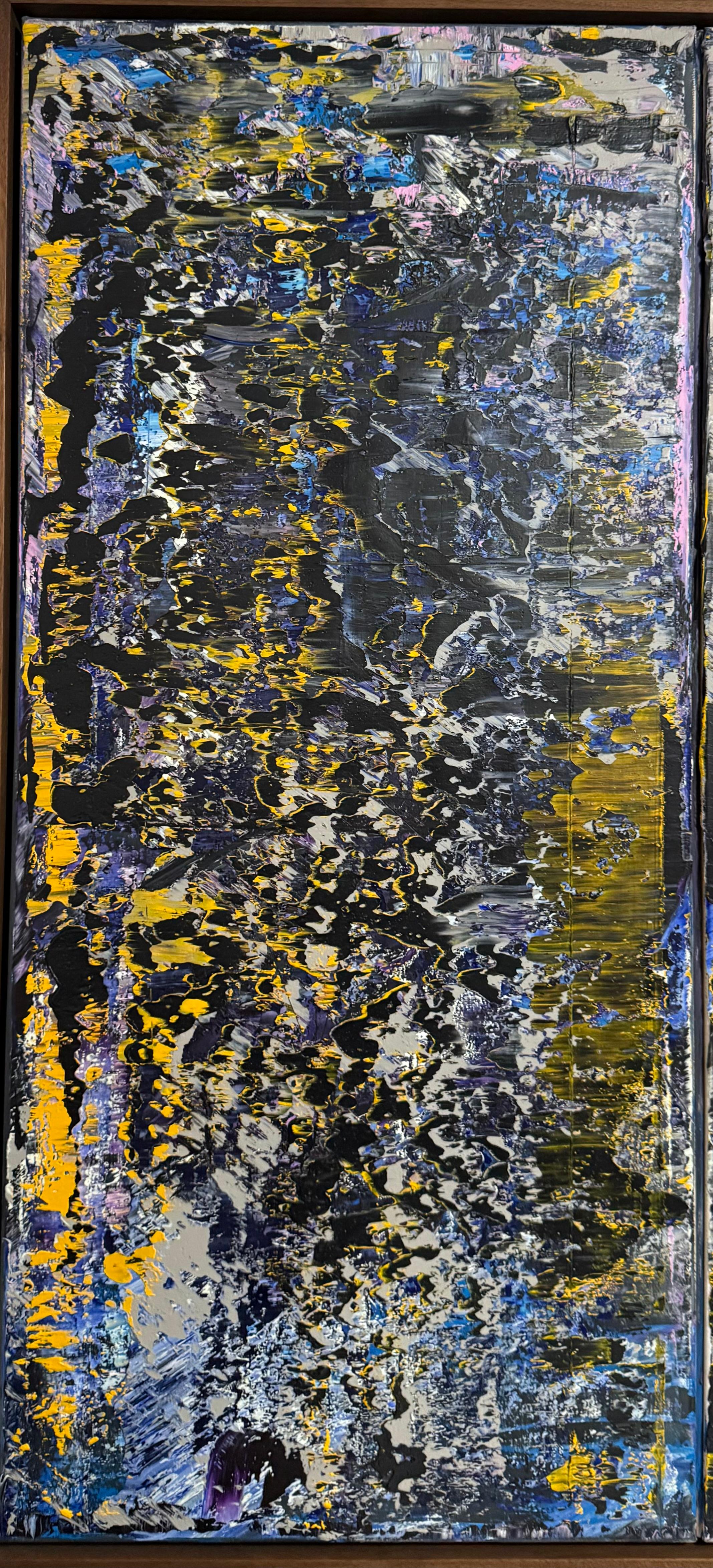 Grand diptyque latino-américain Peinture à l'huile moderniste abstraite Astor Milan Salcedo en vente 11