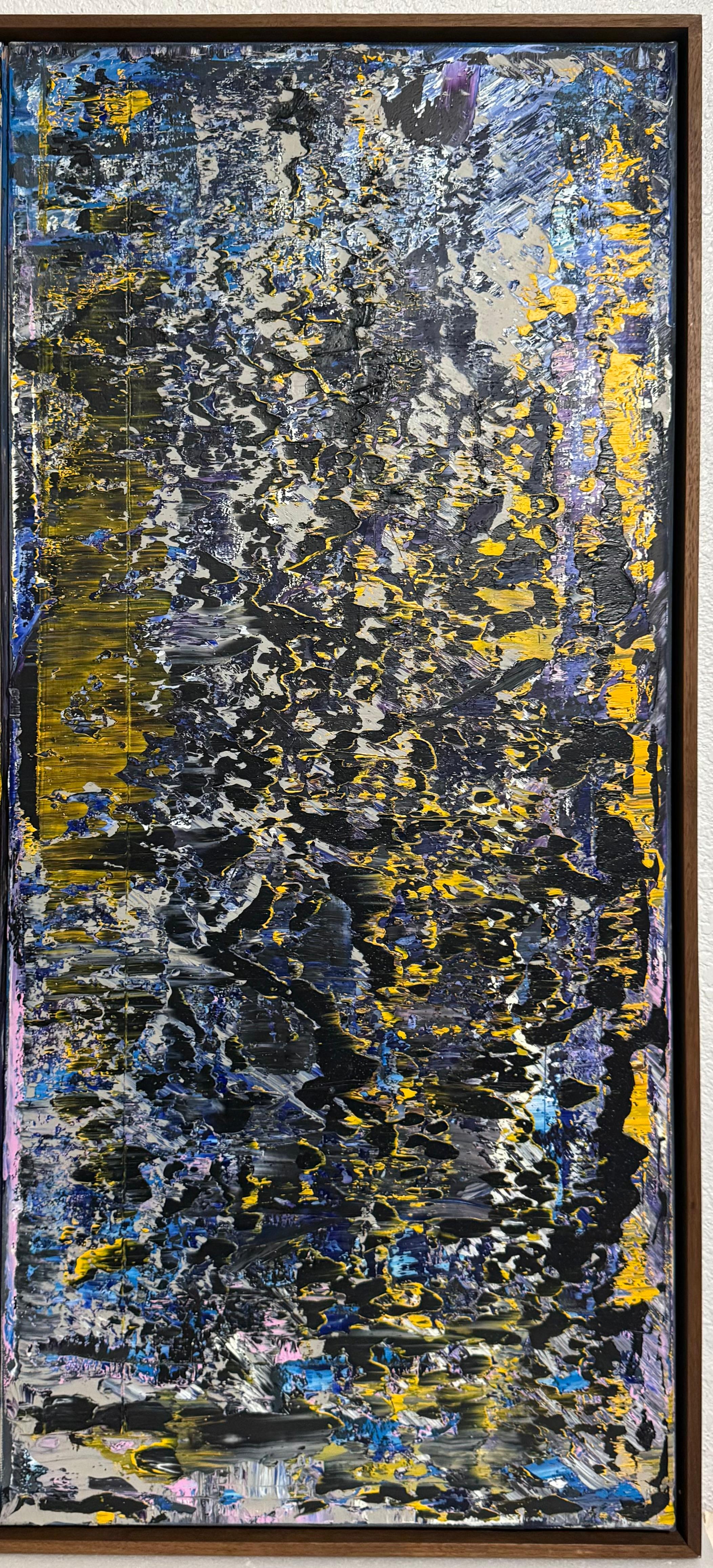 Grand diptyque latino-américain Peinture à l'huile moderniste abstraite Astor Milan Salcedo en vente 12