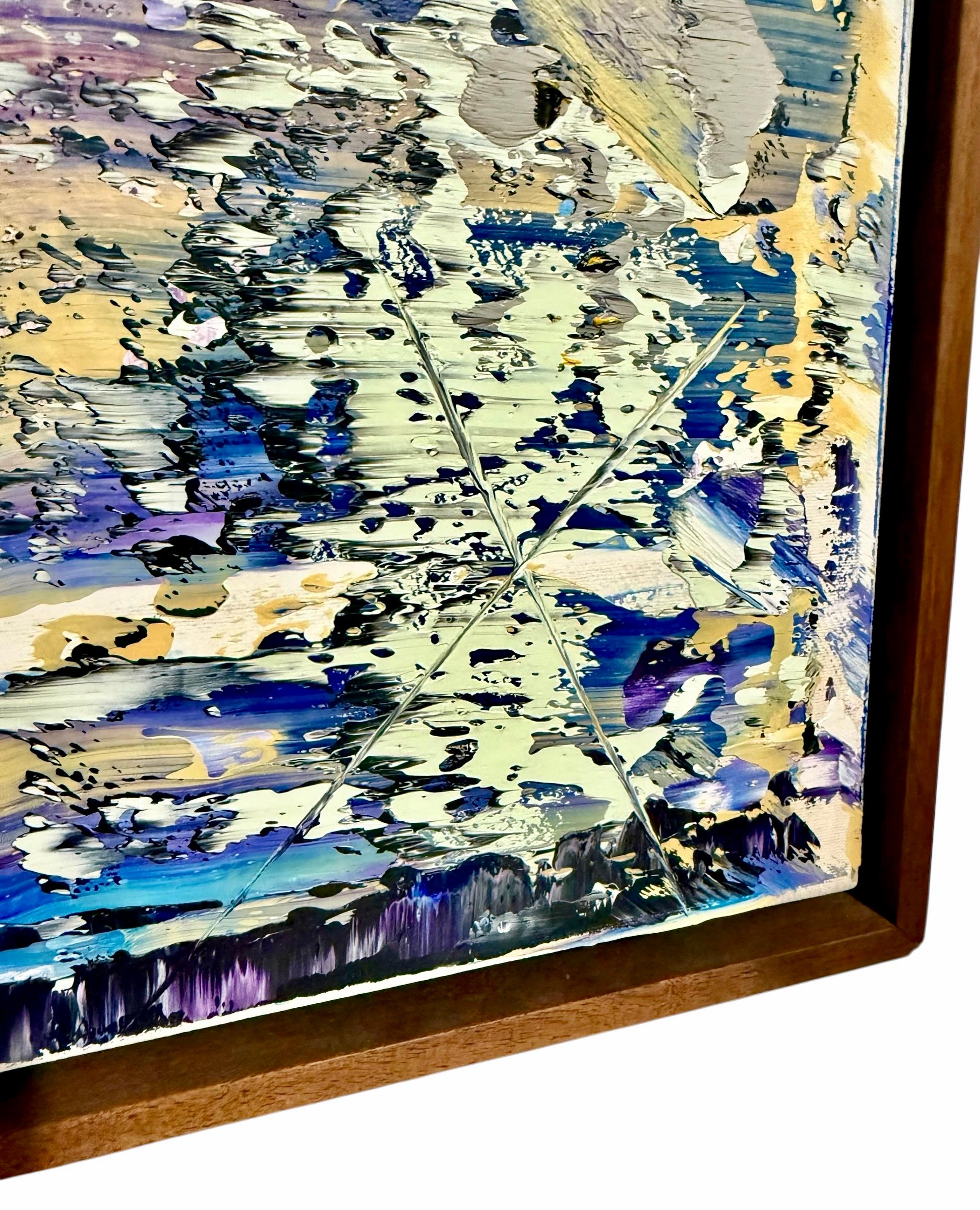 Grand diptyque latino-américain Peinture à l'huile moderniste abstraite Astor Milan Salcedo en vente 15