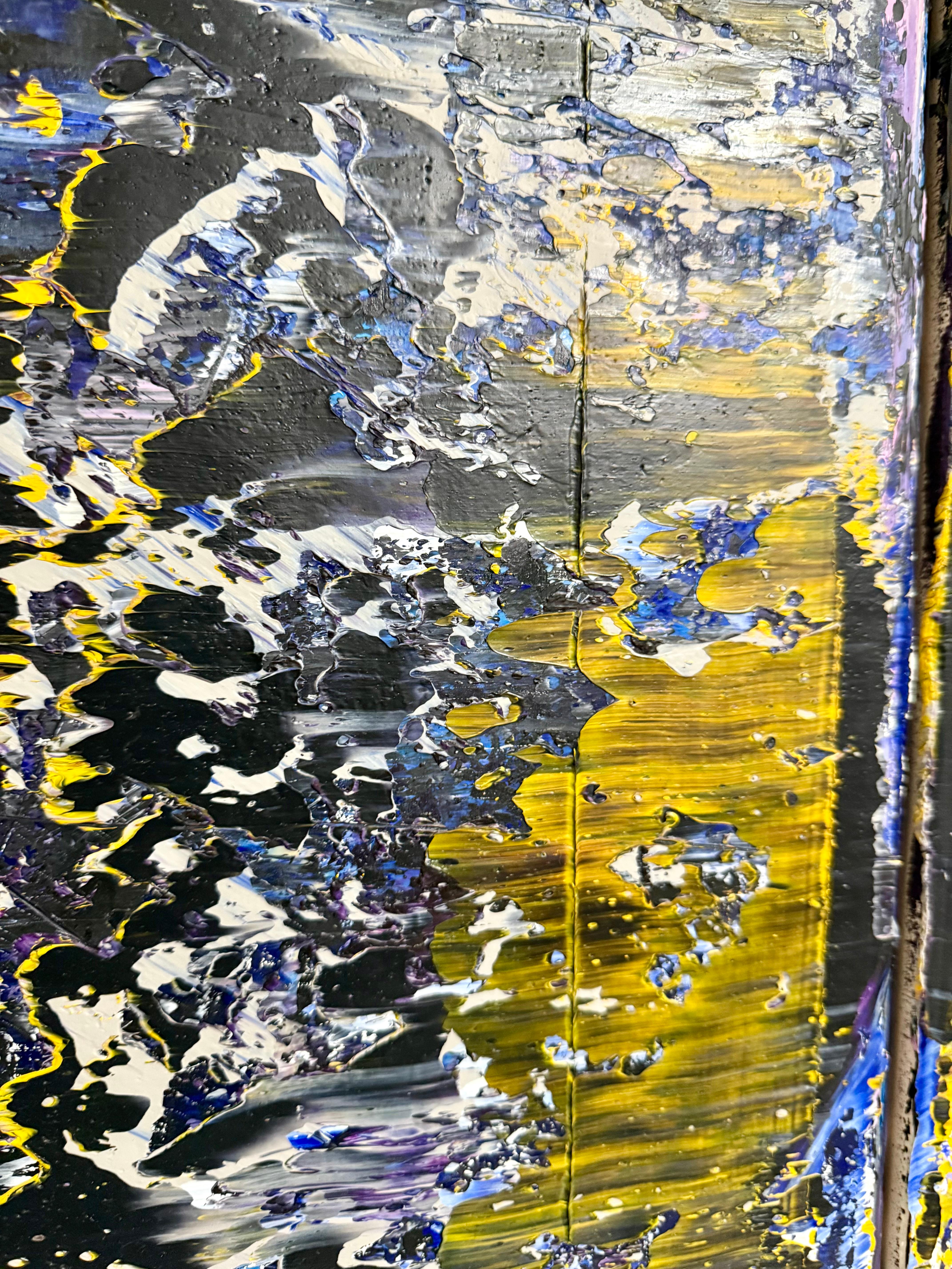 Grand diptyque latino-américain Peinture à l'huile moderniste abstraite Astor Milan Salcedo en vente 6