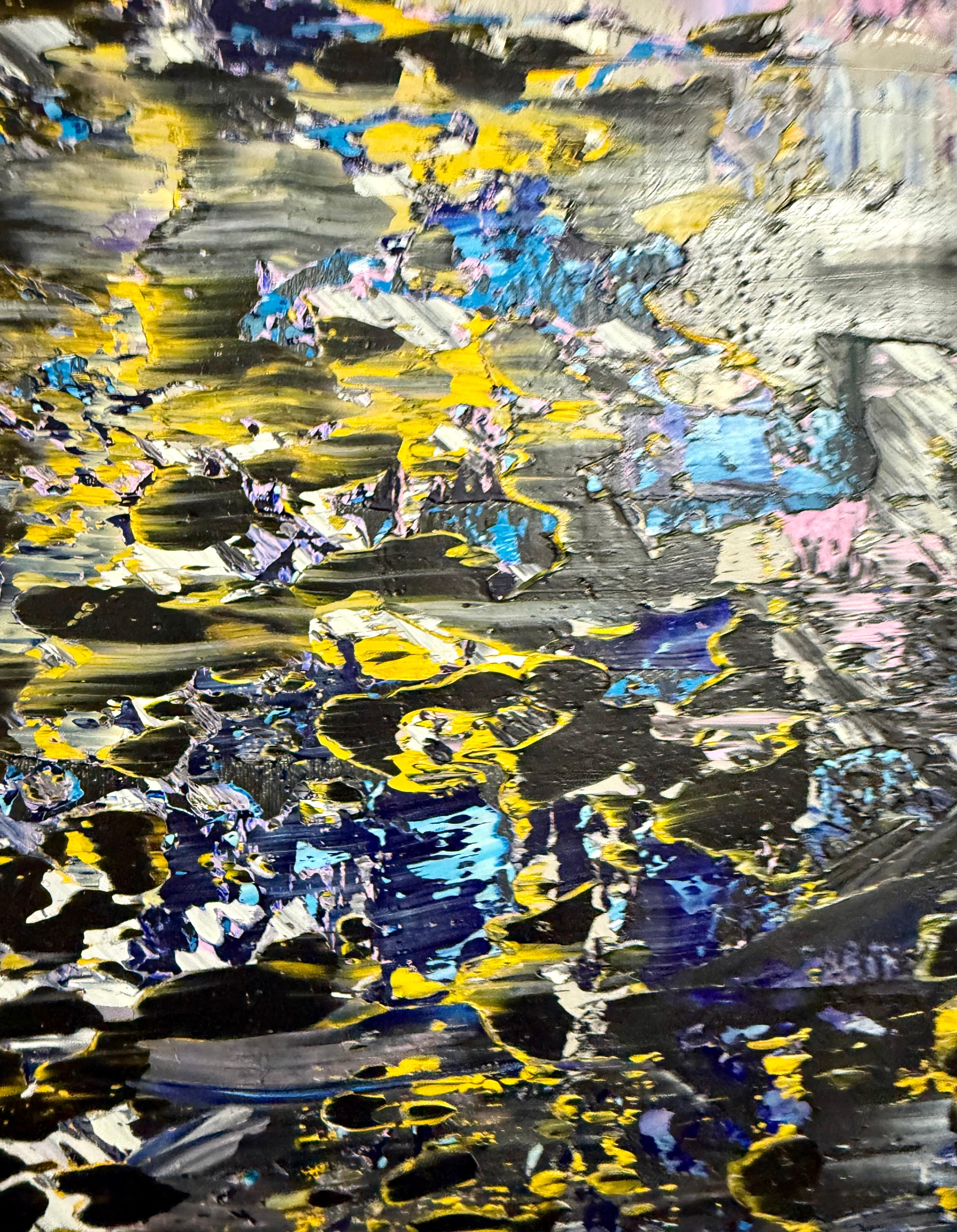 Grand diptyque latino-américain Peinture à l'huile moderniste abstraite Astor Milan Salcedo en vente 7