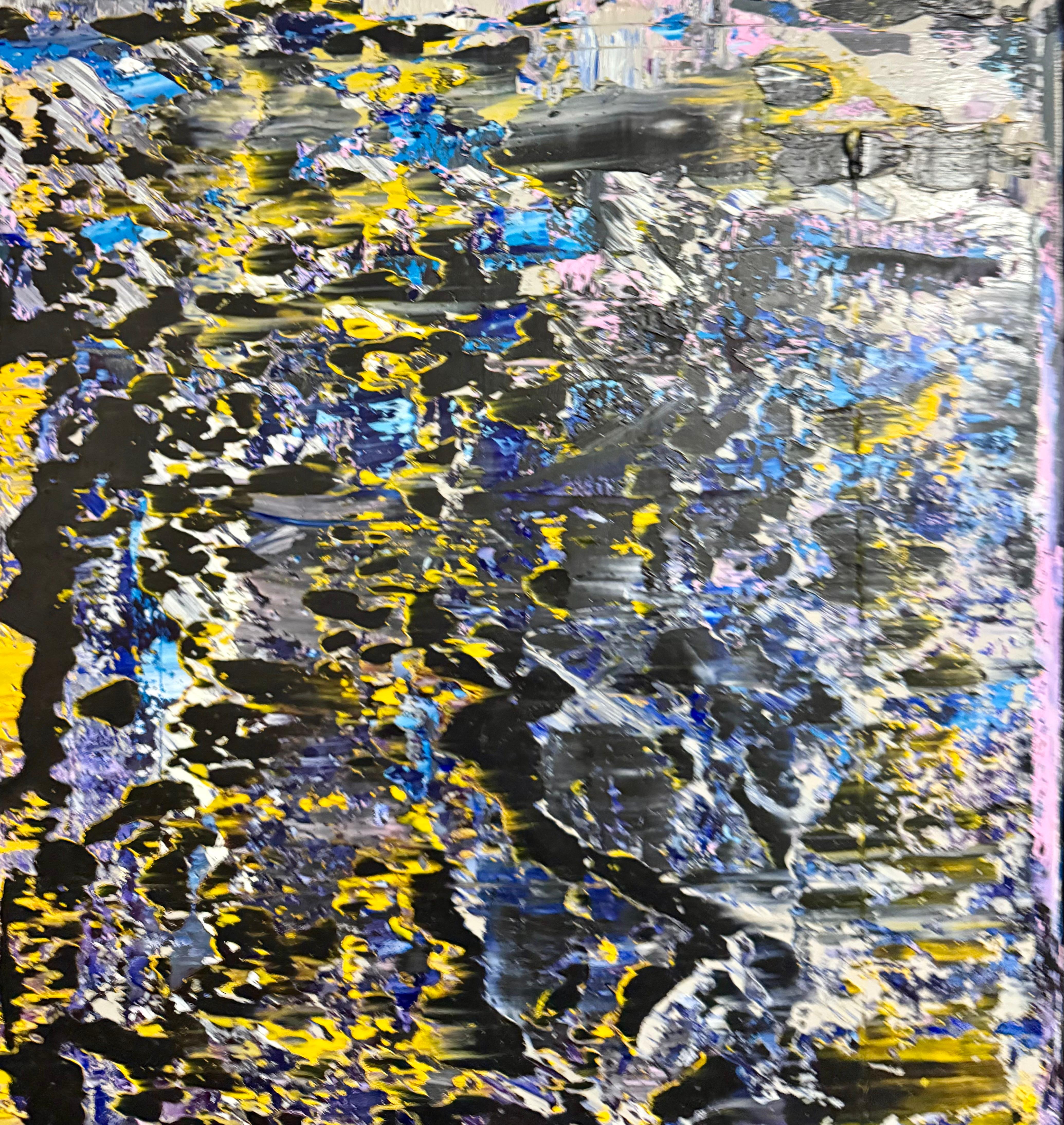 Grand diptyque latino-américain Peinture à l'huile moderniste abstraite Astor Milan Salcedo en vente 8