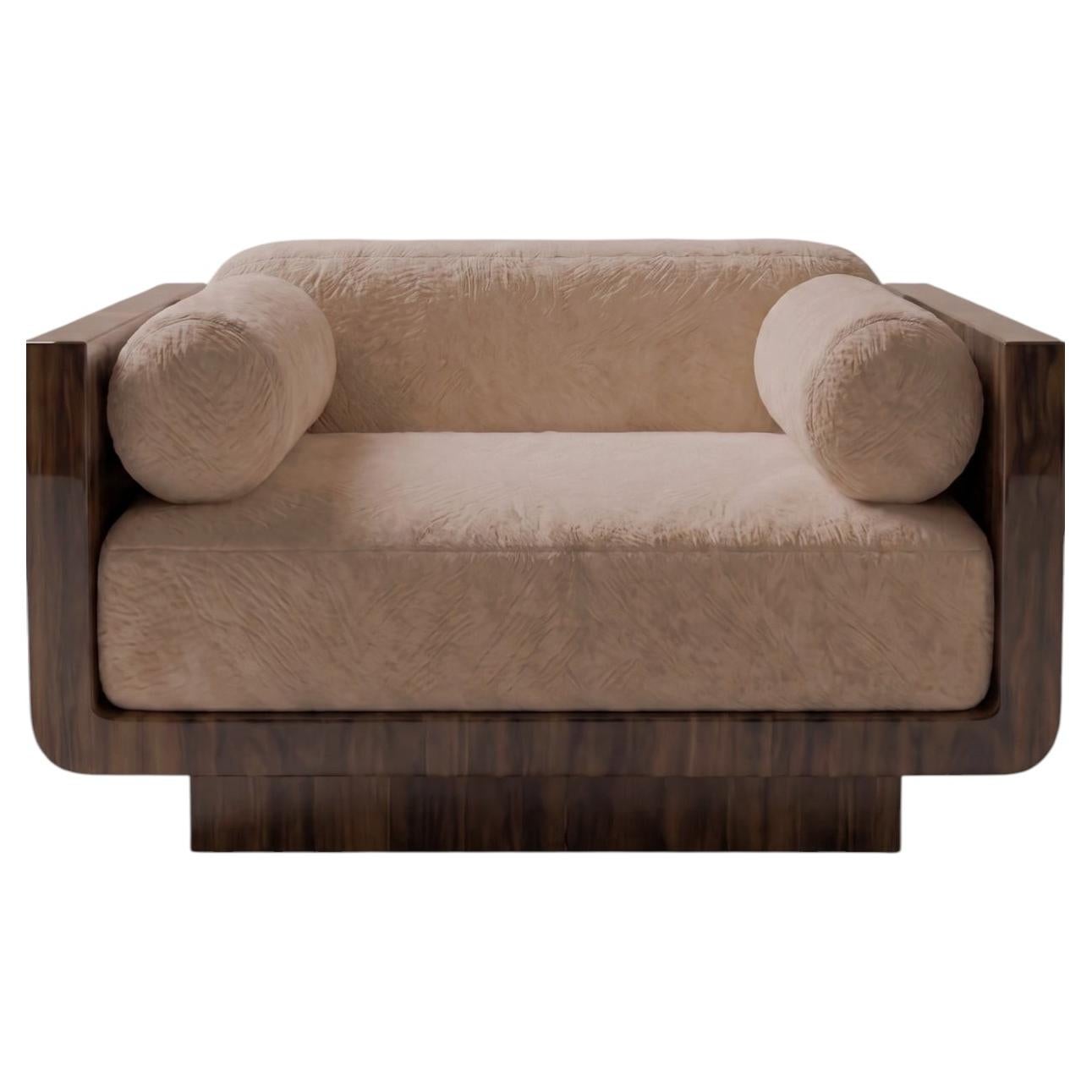 ASTORIA - Rosewood Burl Lounge Chair with high-glossy effect