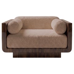 ASTORIA - Rosewood Burl Lounge Chair with high-glossy effect