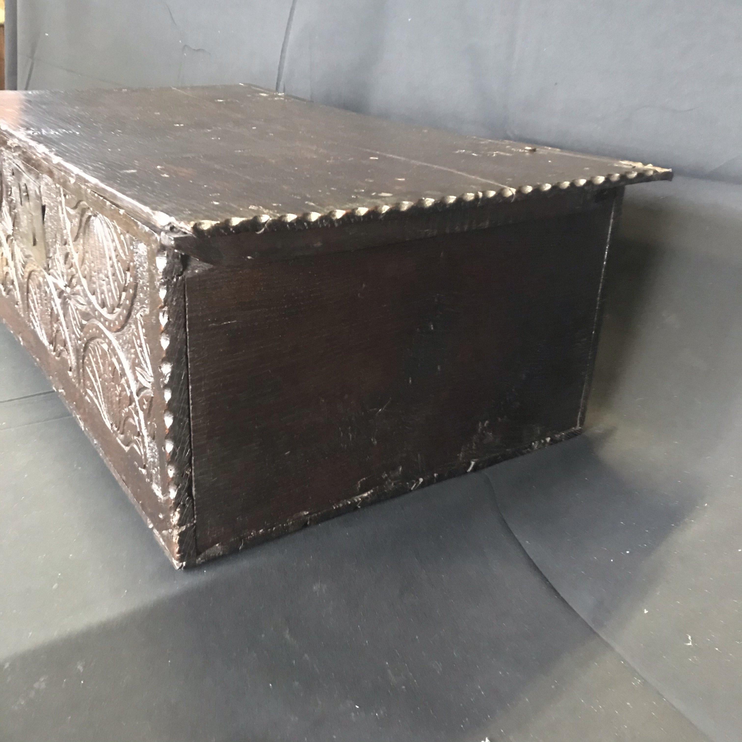 18th Century and Earlier Astounding Ancient British 17th Century Bible Box For Sale