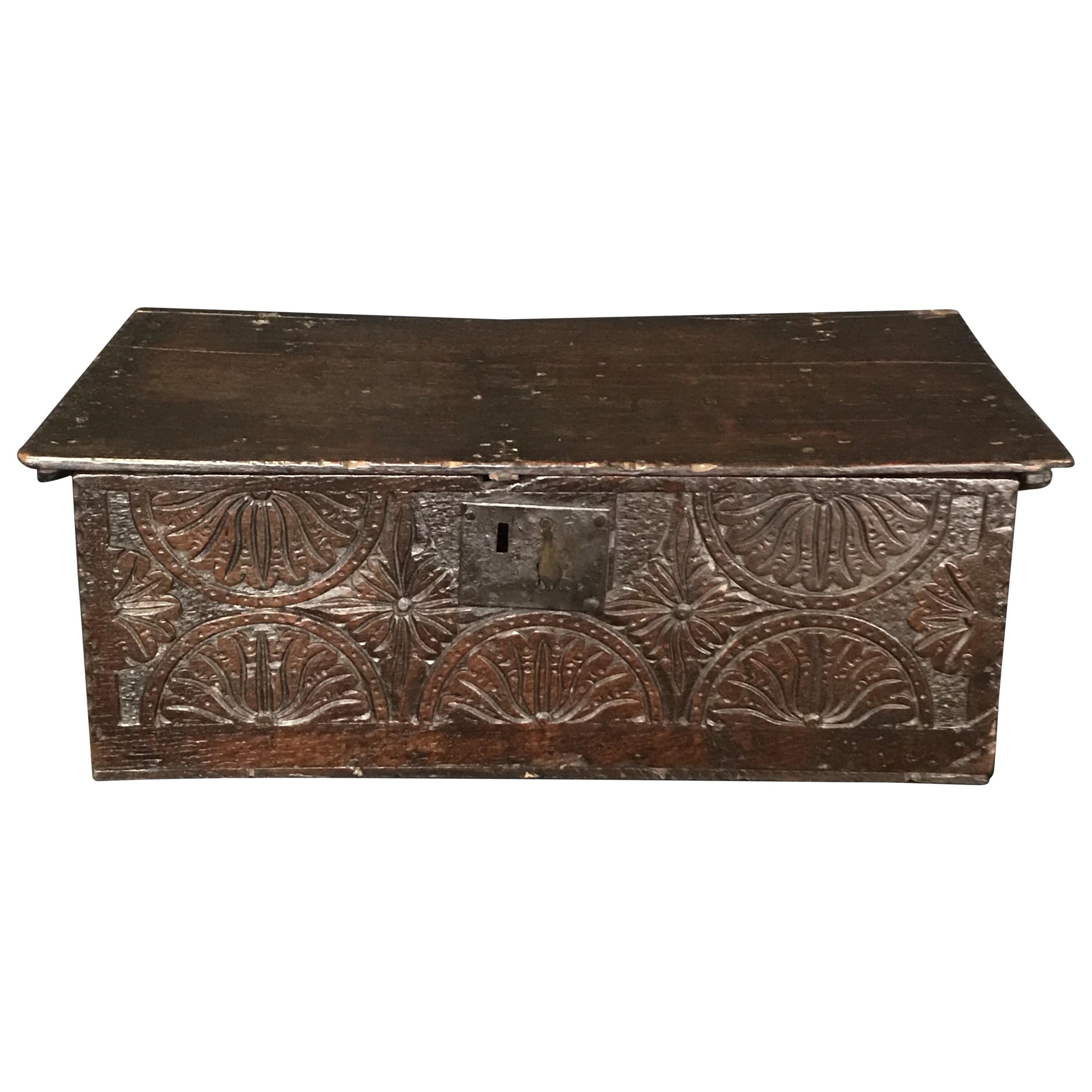 Astounding Ancient British 17th Century Bible Box For Sale