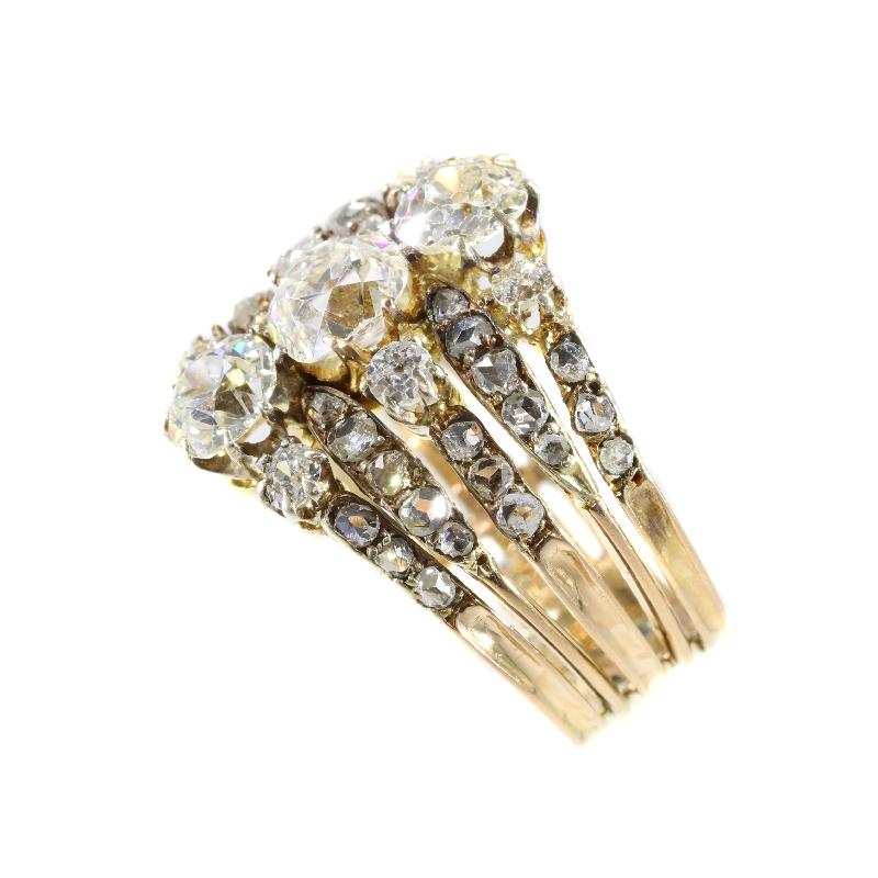 Women's Astounding Victorian Diamond Ring with a Total Diamond Weight of 2.70 Carat