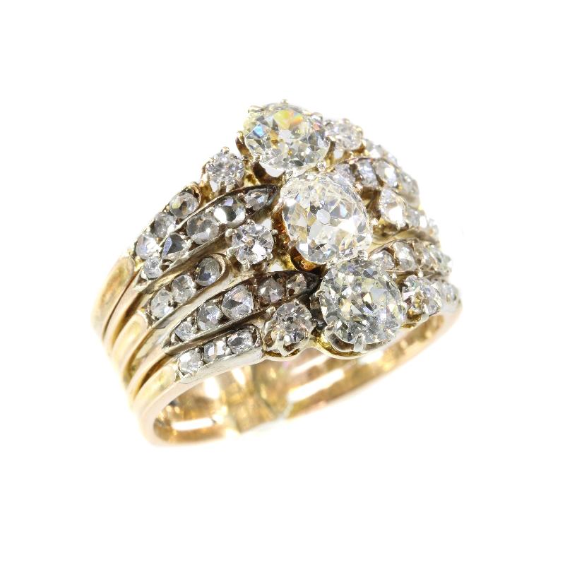 Astounding Victorian Diamond Ring with a Total Diamond Weight of 2.70 Carat 3