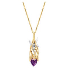 THIALH 18 Karat Yellow Gold Diamond and Amethyst Necklace