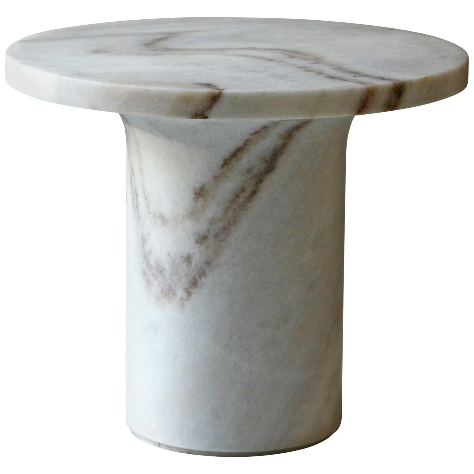 Astra Cocktail Table in Mist White Marble For Sale