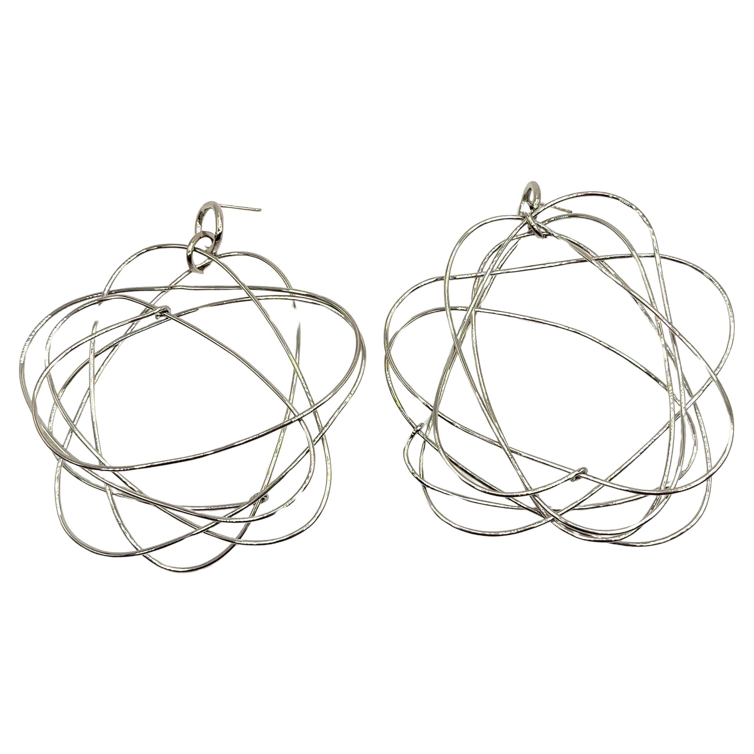 Astra - Dangle Earrings White Rhodium Plated For Sale