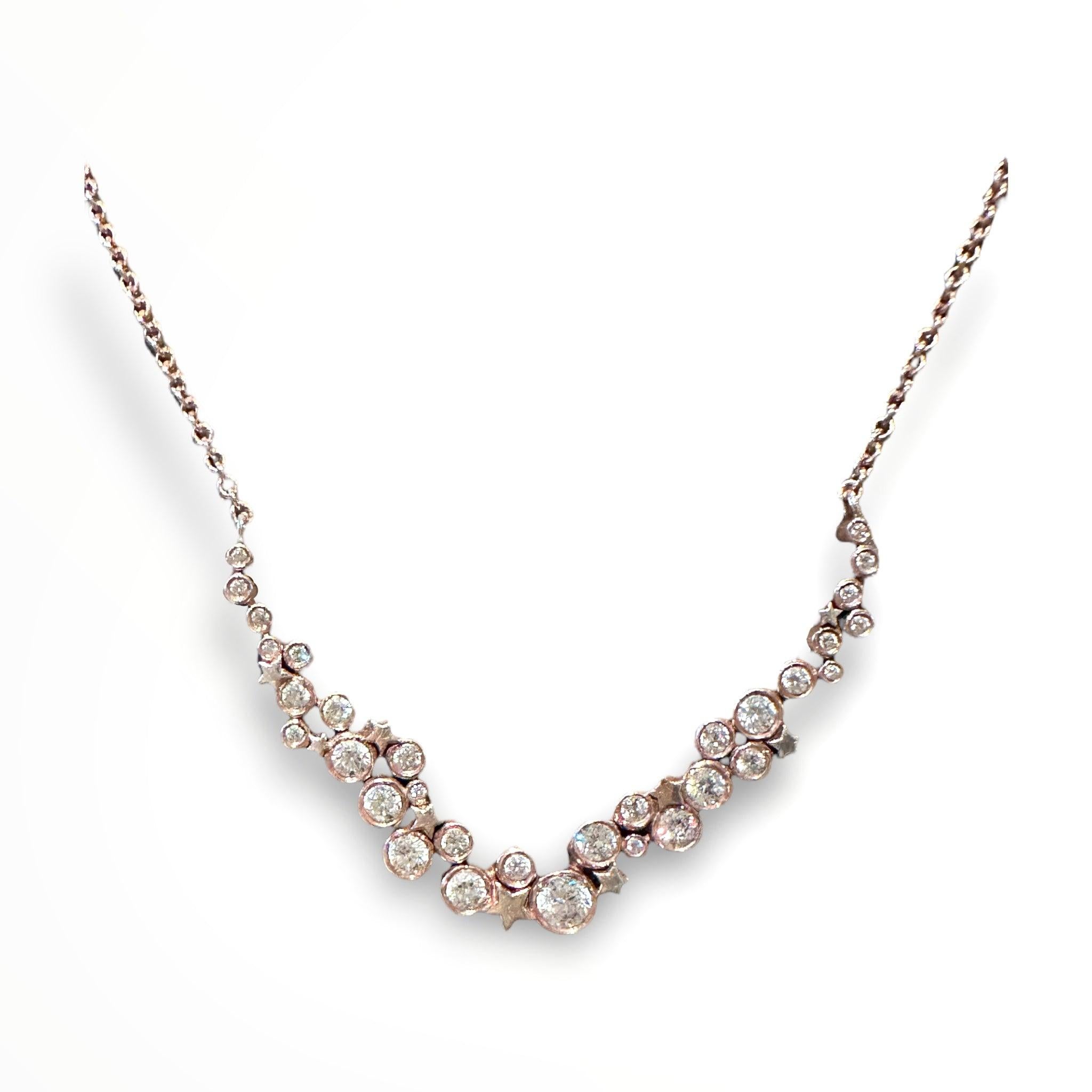 Astra Constellation-Halskette aus 18 Karat Gold mit Diamanten Damen