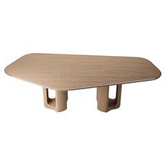 Astra Dining Table in Solid Oak and Natural Oak Veneer by Pendhapa