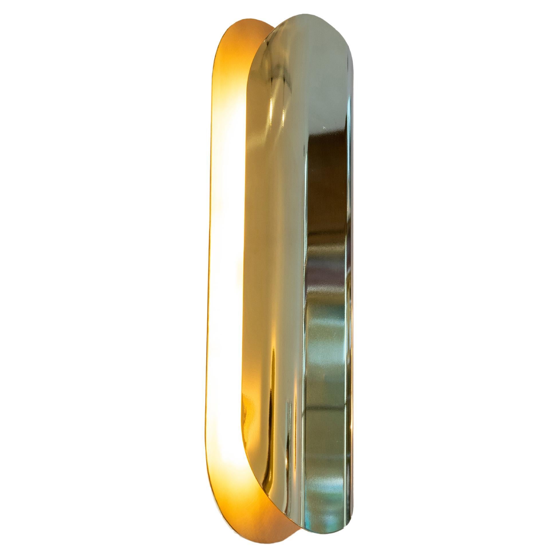Astra Mega Polymirror Brass Sconce Designed by Victoria Magniant For Sale