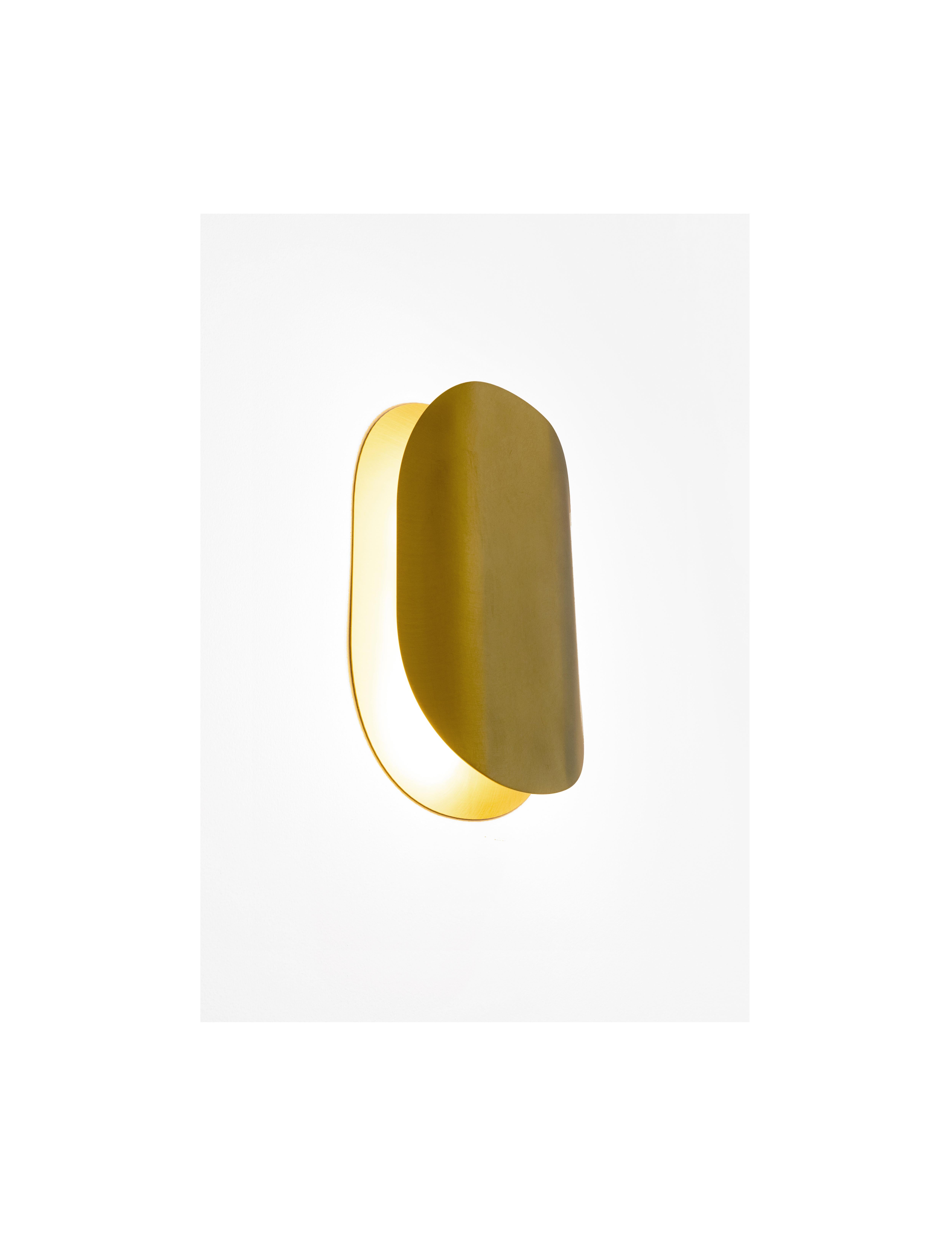 Contemporary Astra Mezzo White Patina Brass Sconce Designed by Victoria Magniant For Sale