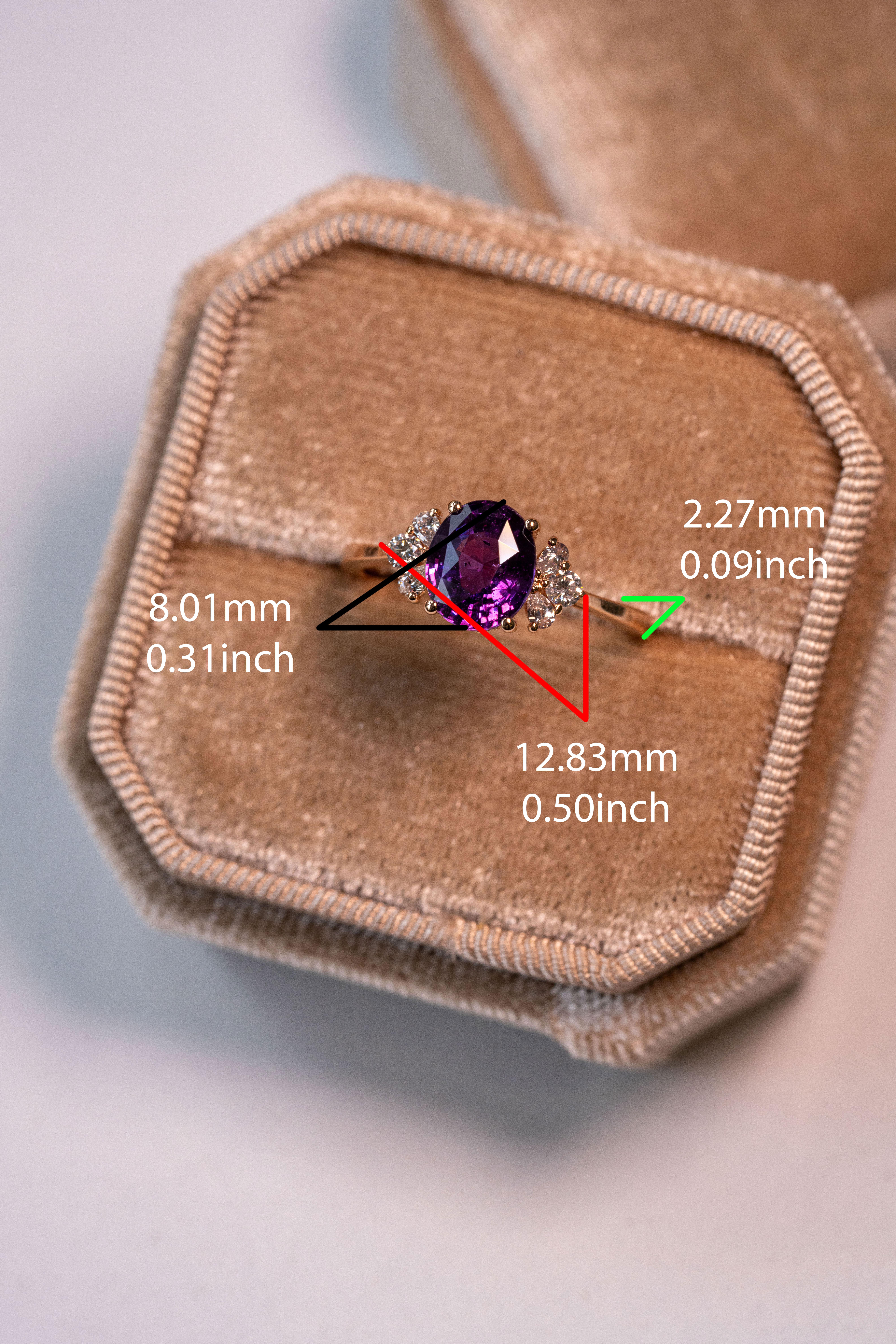 For Sale:  Astra Purple Sapphire And Diamond Engagement Ring 5
