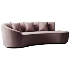 Astra Sofa by DeMuro Das with Curved Back and Plinth Base