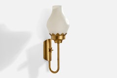 Astra, Wall Light, Brass, Glass, Norway, 1940s