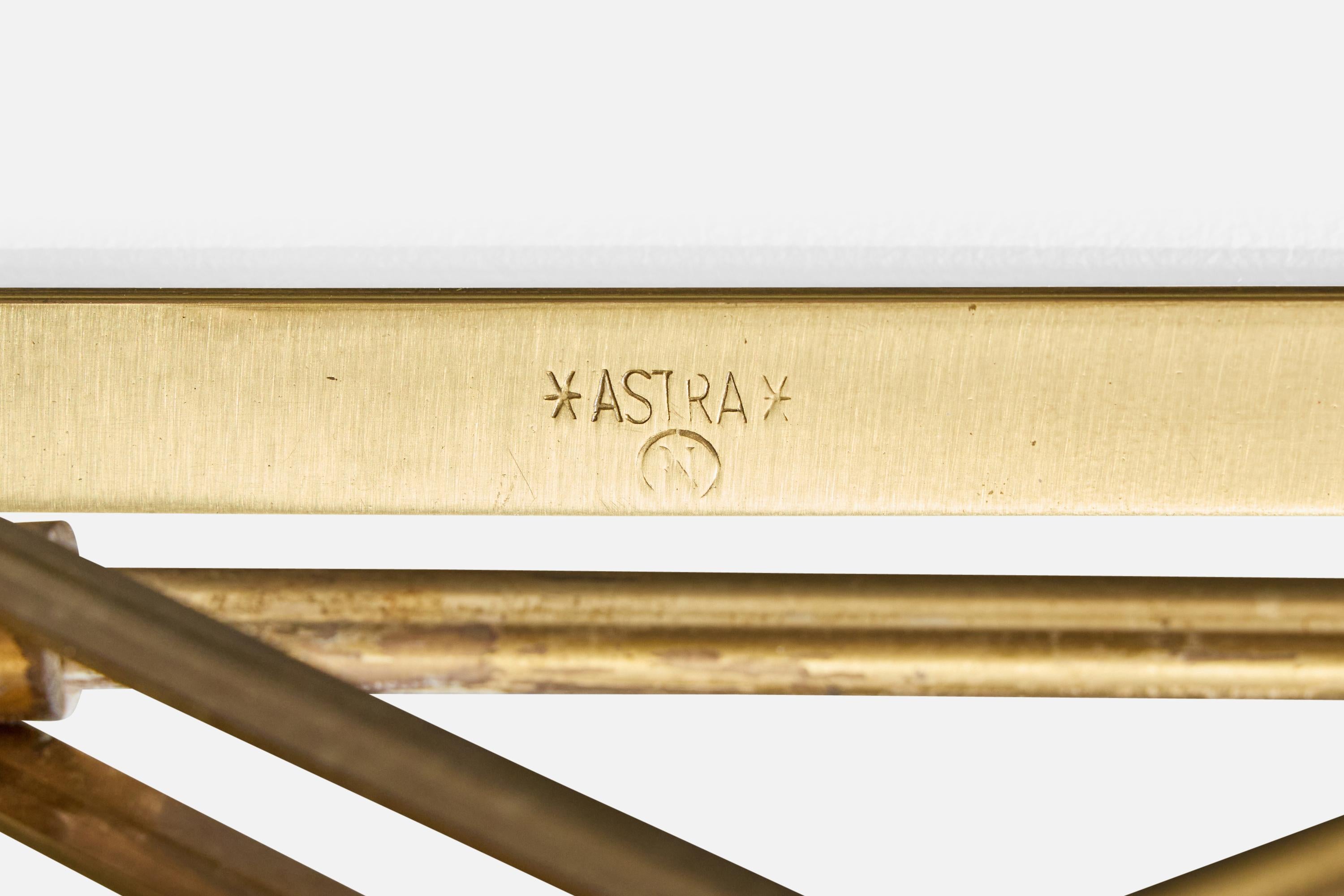 Astra, Wall Light, Brass, Rattan, Norway, 1950s For Sale 1