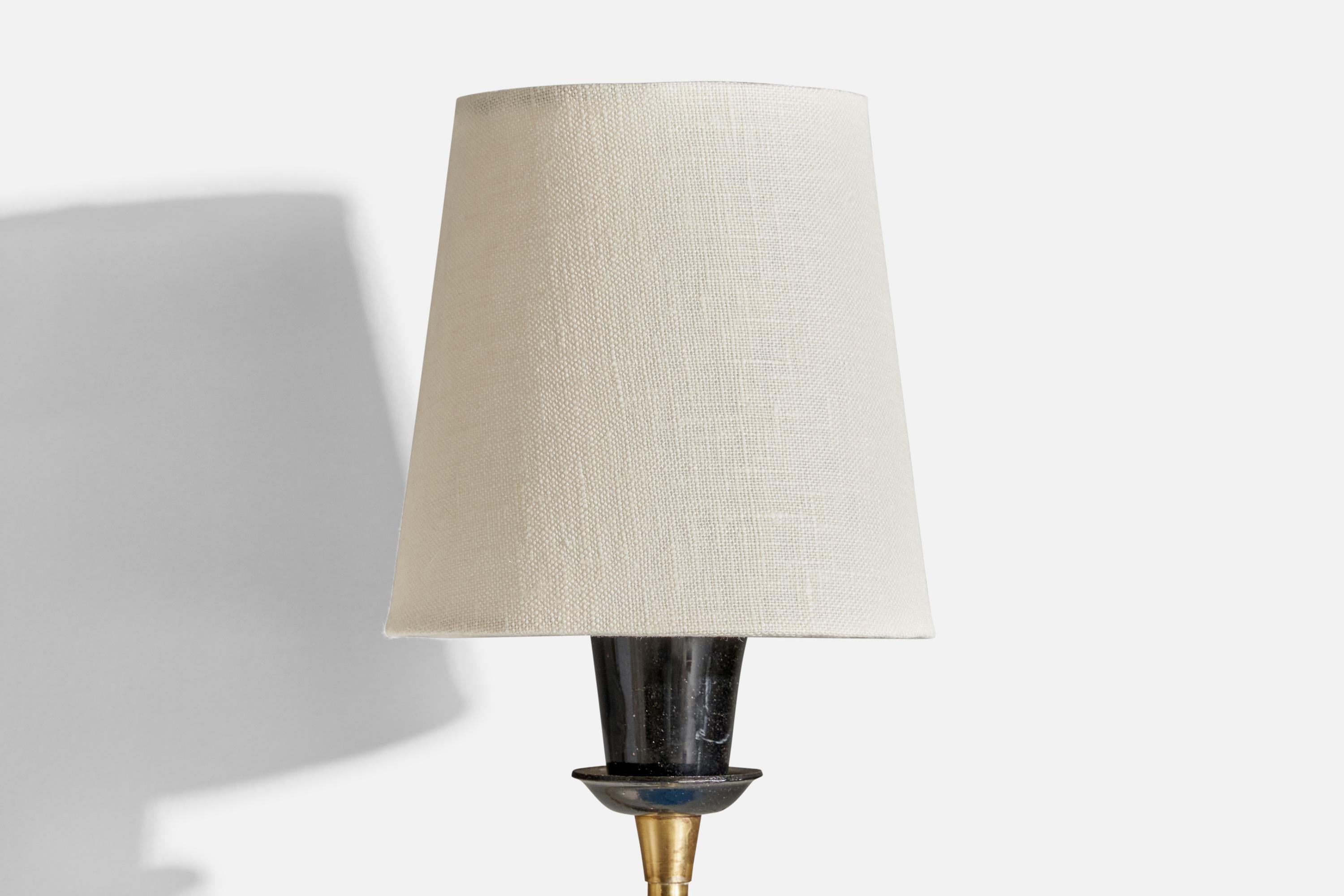Norwegian Astra, Wall Lights, Brass, Metal, Fabric, Norway, 1950s