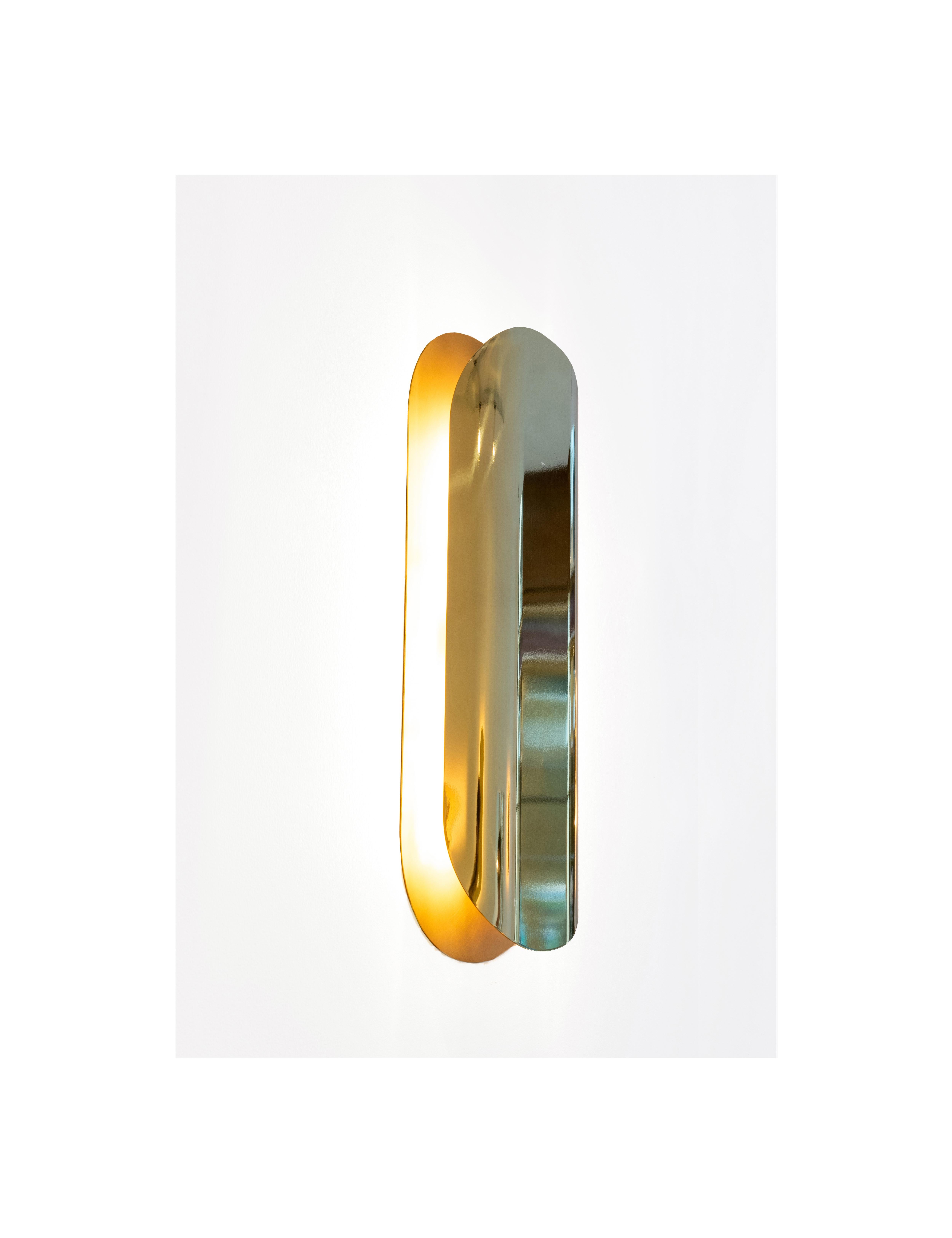 Contemporary Astra Mega Anthracite Brass Sconce Designed by Victoria Magniant For Sale