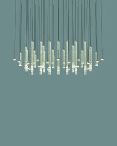 Astract Olive Green Ellipse Chandelier by Euroluce Lampadari
