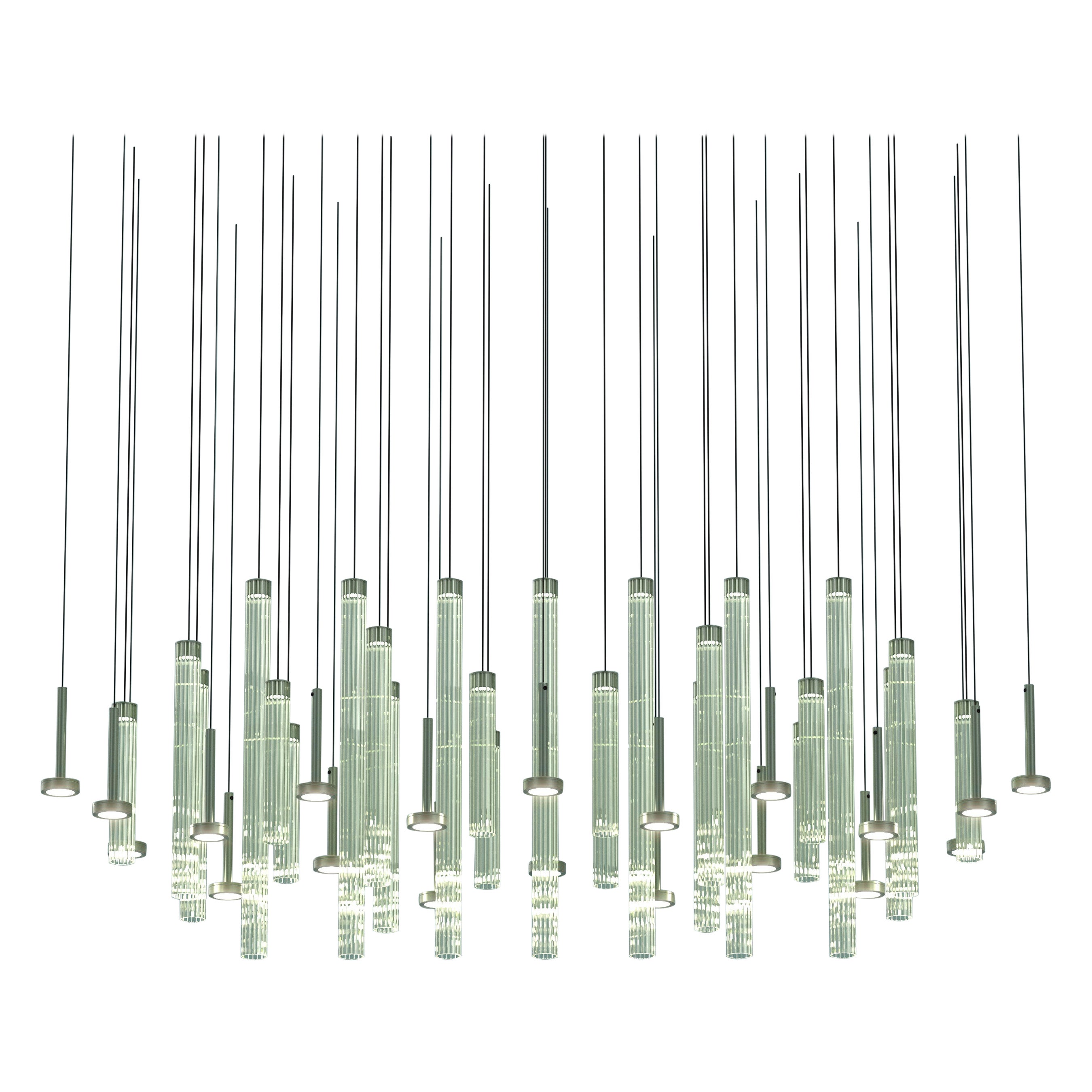 Astract Olivgrüner Ellipsen-Kronleuchter von Euroluce Lampadari im Angebot